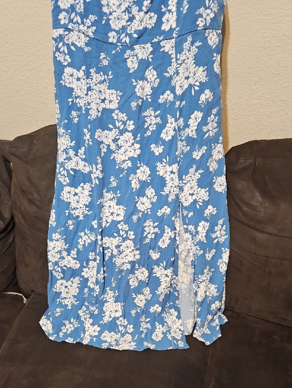 Old Navy Blue Floral Maxi Dress with White Print - Picture 3 of 8